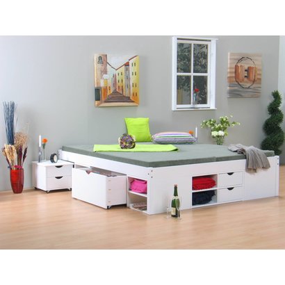 Tweepersoonsbed met bergruimte Till wit 140x200