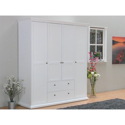 Landelijke witte kleerkast Venetie 181x201x61 cm