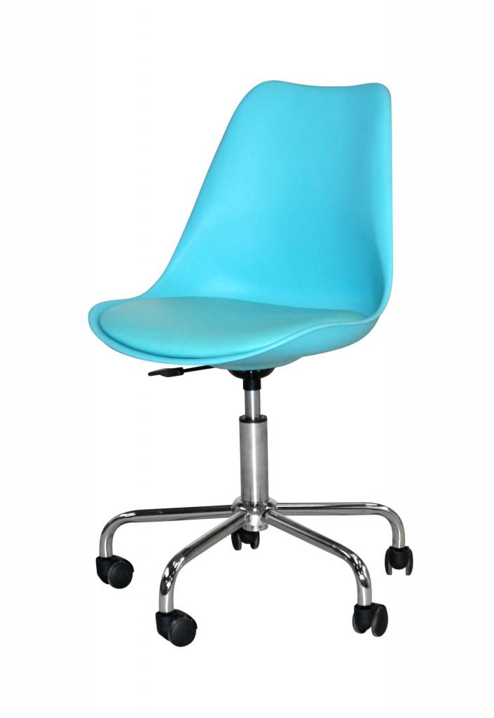 Bureaustoel Melanie design blauw chroom Meubeltrefpunt Altijd thuis Bureaustoel Melanie design blauw chroom Meubeltrefpunt Altijd thuis