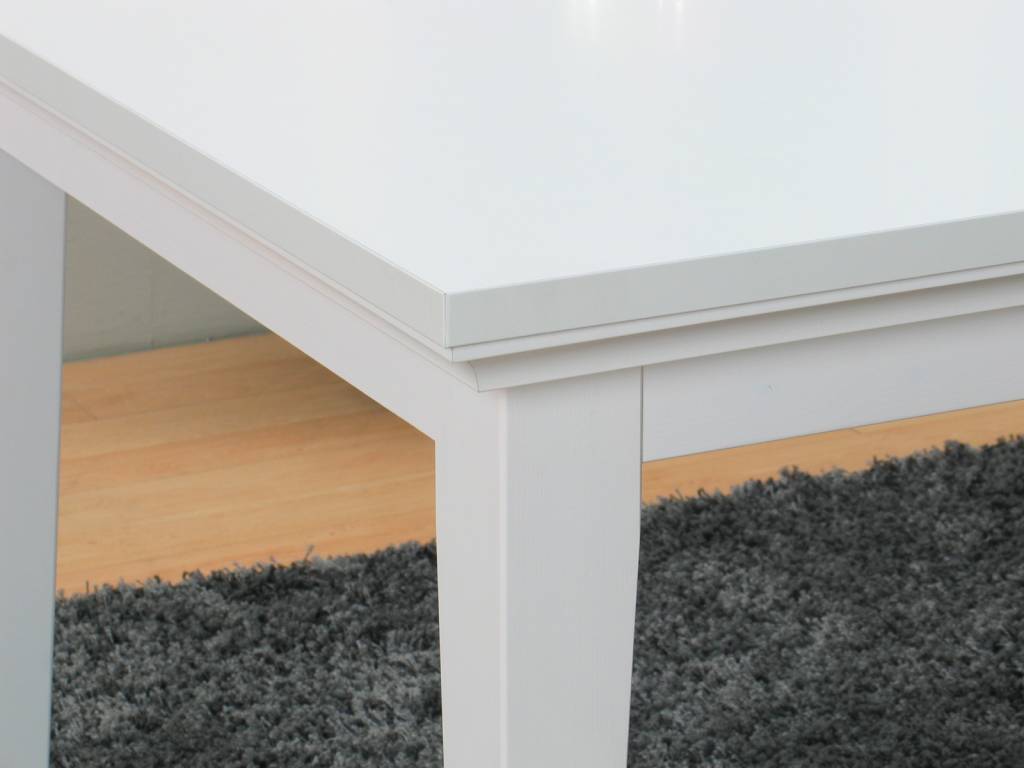 Eetkamer venetië wit met 6 zwarte stoelen meubeltrefpunt ...