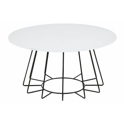 FYN Caja salontafel rond glas wit