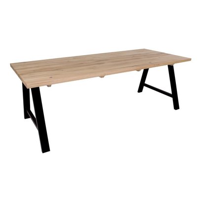 Norrut Agnes eetkamertafel massief eiken wit geolied - 100x75x200