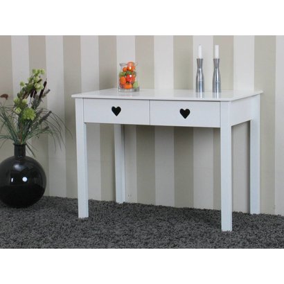 Maijke sidetable met 2 lades en grepen in hartvorm wit