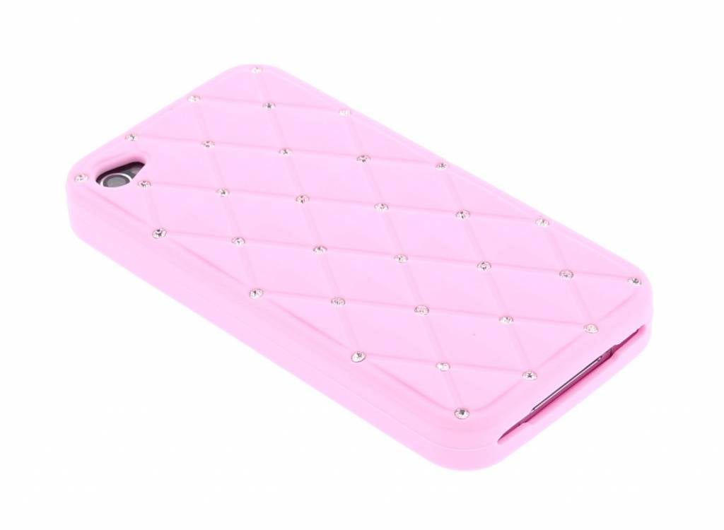 Image of Roze siliconen hoes met strass-steentjes voor de iPhone 4 / 4s