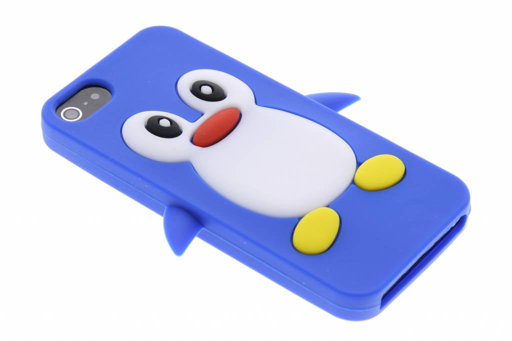 Image of Blauw pinguin siliconen hoesje voor de iPhone 5 / 5s / SE