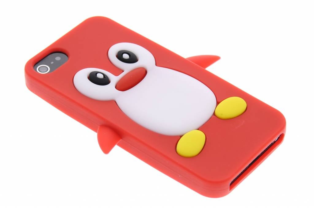 Image of Rood pinguin siliconen hoesje voor de iPhone 5 / 5s / SE