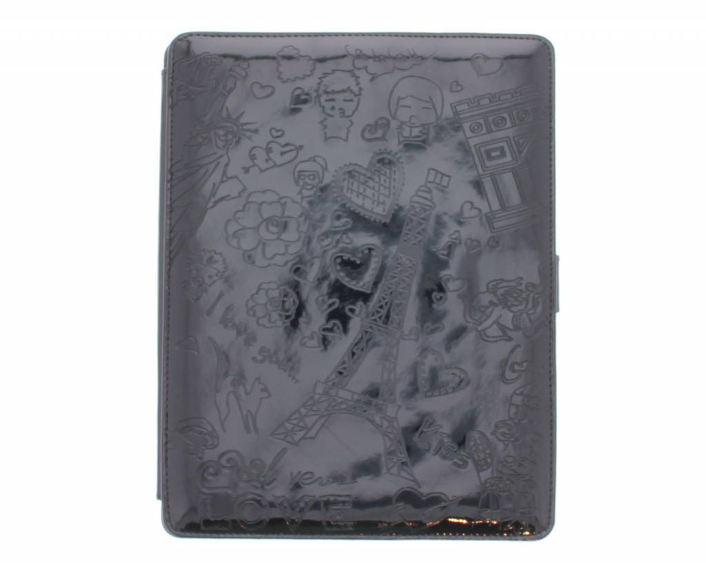 Image of Zwart glanzend romantische tablethoes voor de iPad 2 / 3 / 4