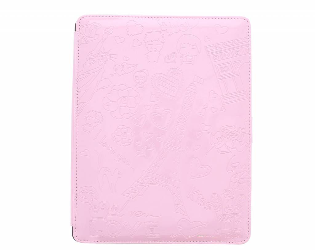 Image of Roze glanzend romantische tablethoes voor de iPad 2 / 3 / 4