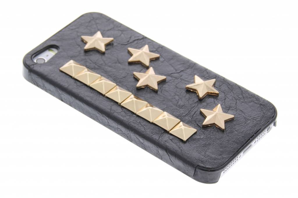 Image of Kunstlederen hardcase hoesje met sterren en studs voor de iPhone 5 / 5s / SE