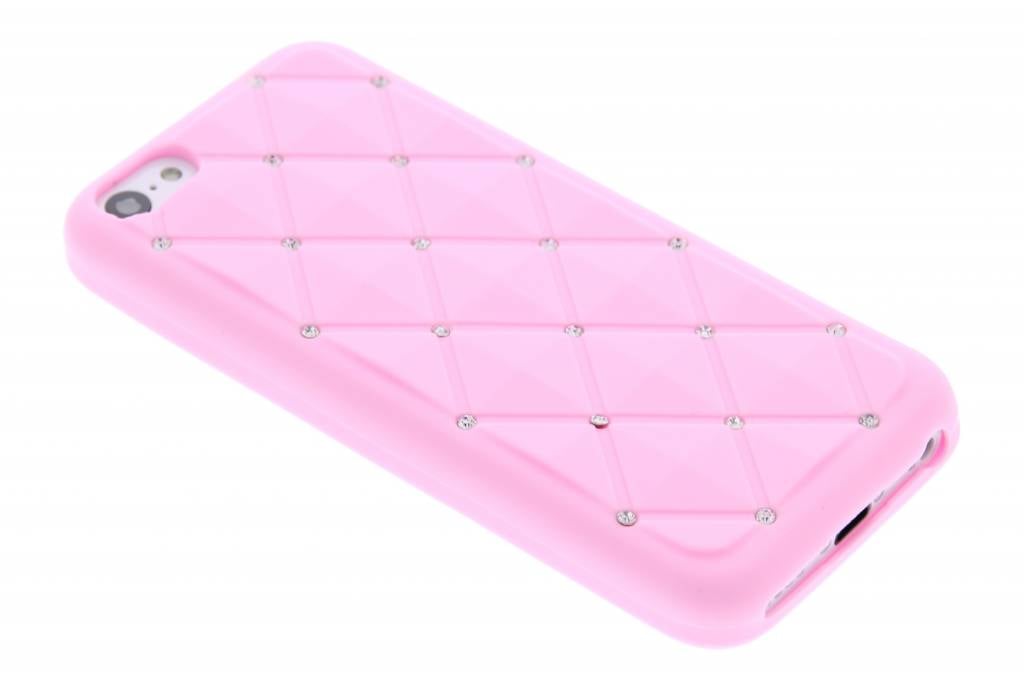 Image of Roze siliconen hoesje met strass voor de iPhone 5c