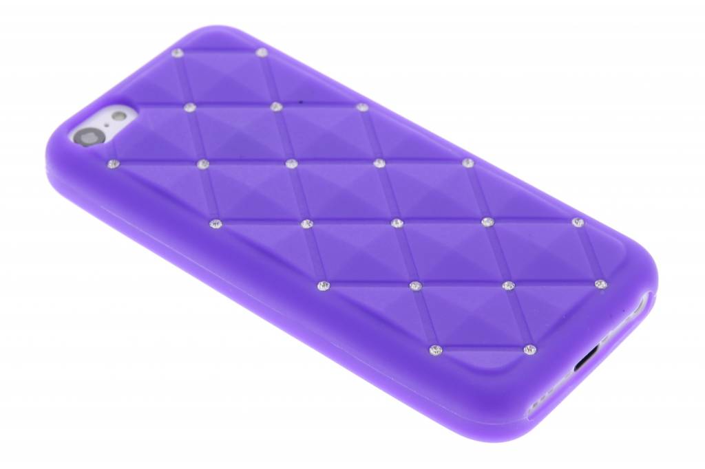 Image of Paars siliconen hoesje met strass voor de iPhone 5c