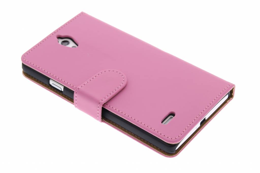 Image of Roze effen booktype hoes voor de Huawei Ascend G700