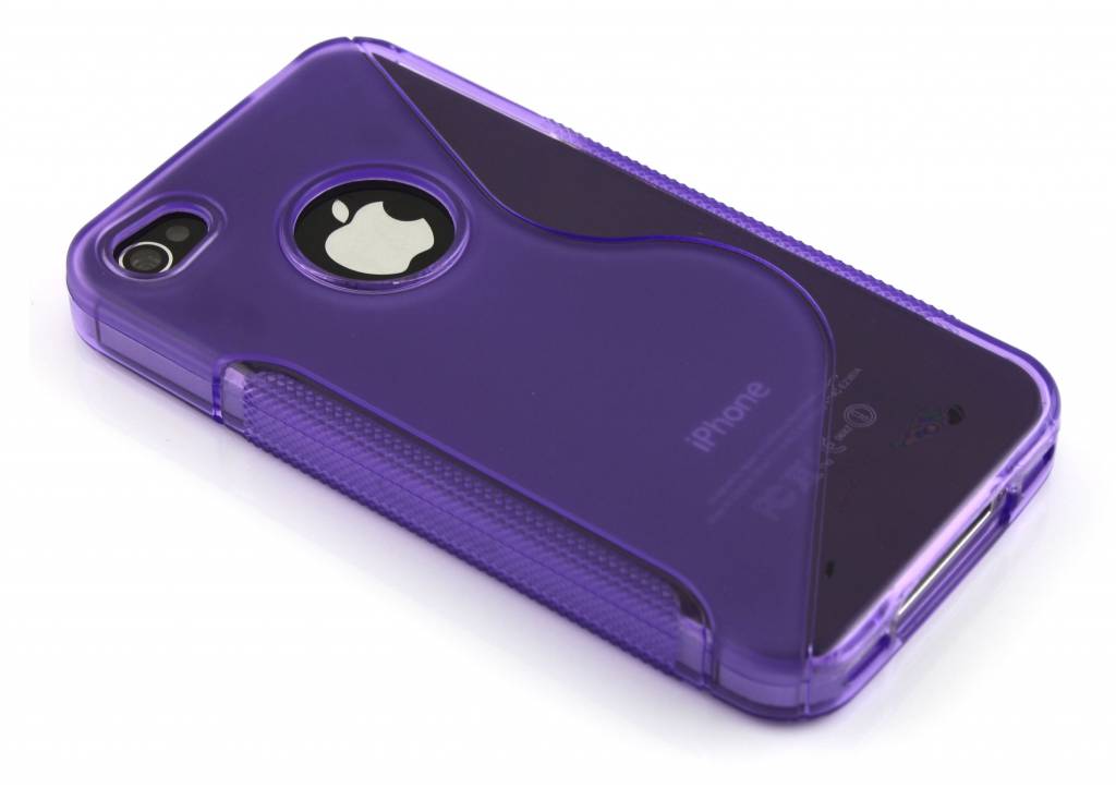 Image of Paars S-line flexibel TPU hoesje voor iPhone 4(s)