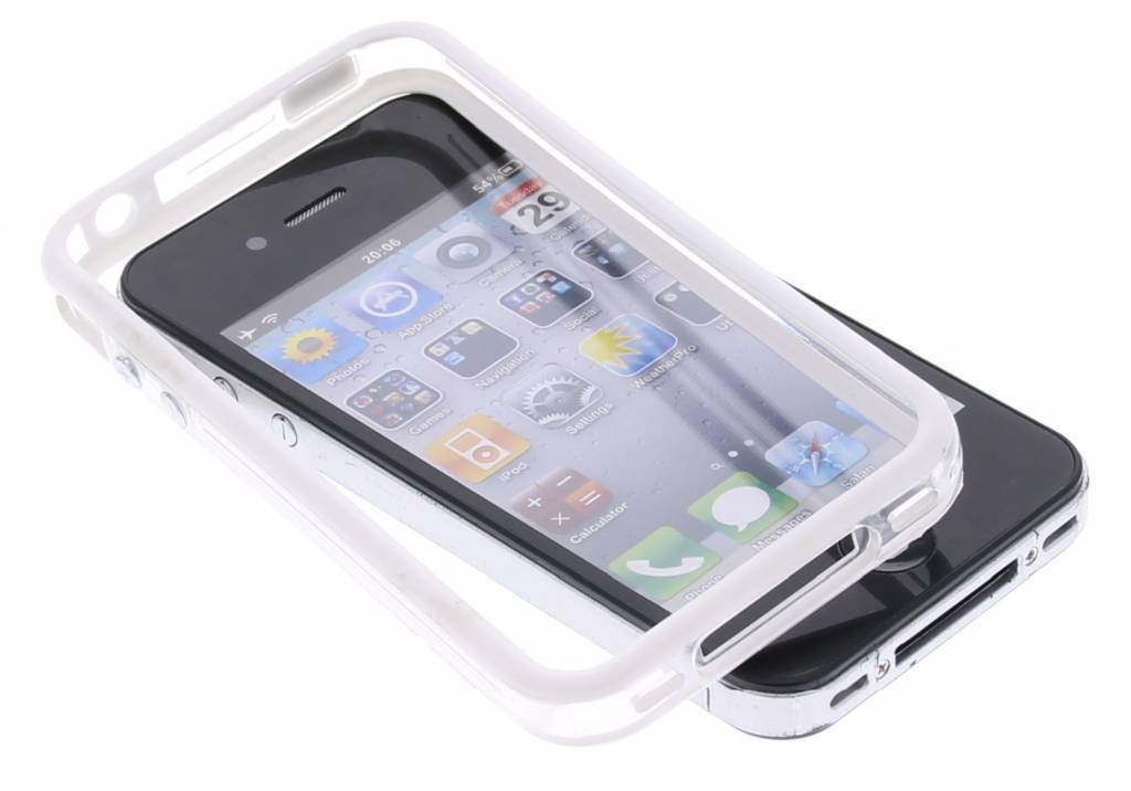 Image of Transparante bumper met witte TPU rand voor de iPhone 4 / 4s