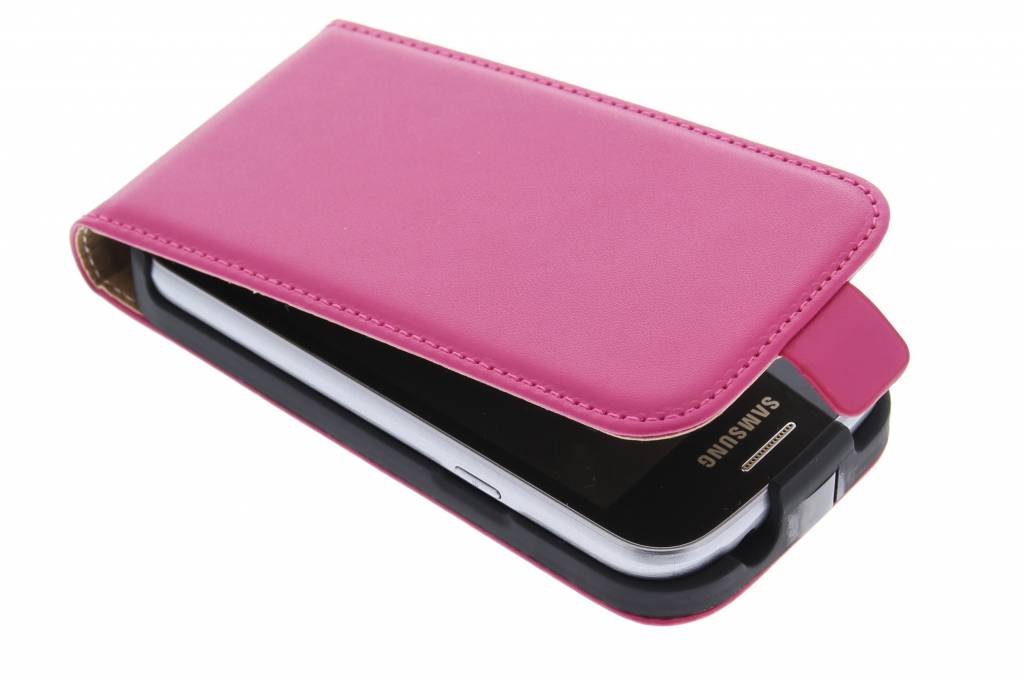 Image of Fuchsia luxe flipcase hoes voor de Samsung Galaxy Trend Lite