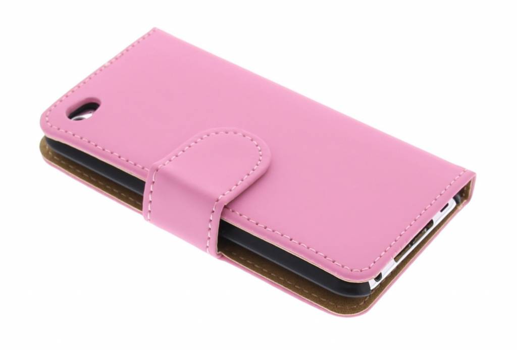 Image of Roze effen booktype hoes voor de iPod Touch 4g