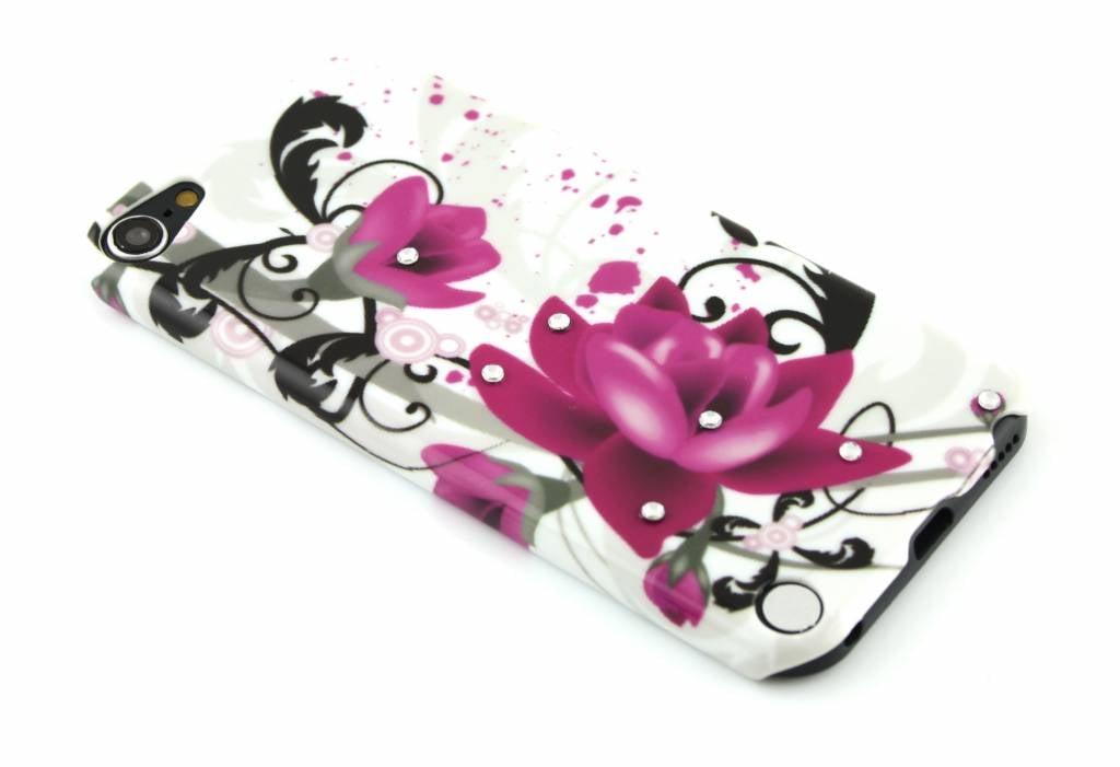 Image of Flower design hardcase hoesje met strass voor de iPod Touch 5g / 6