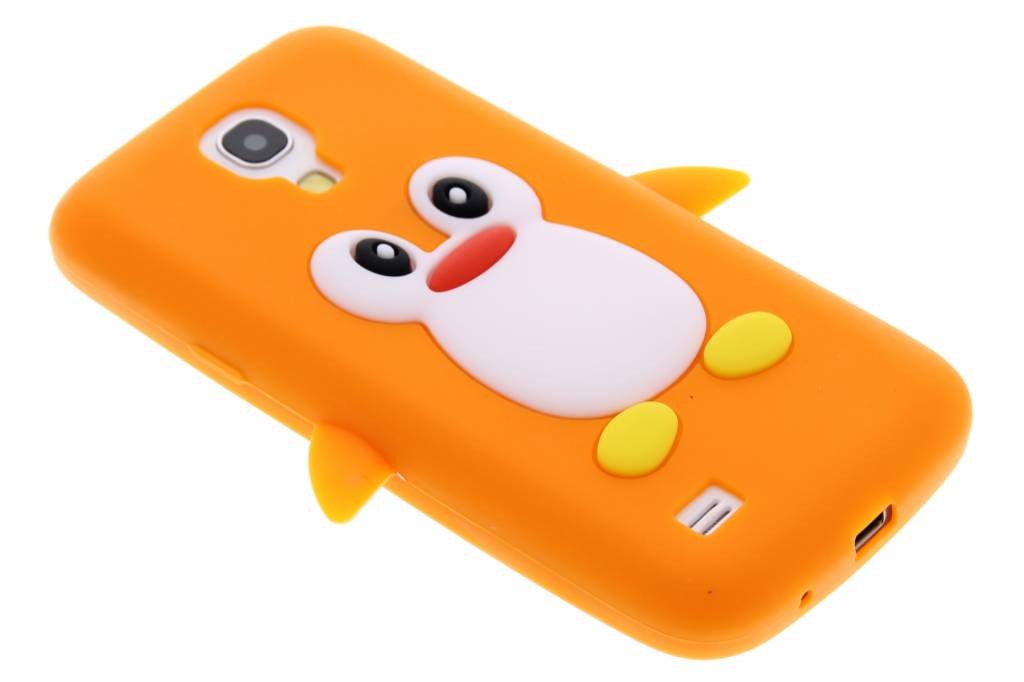 Image of Oranje pinguin siliconen hoesje voor de Samsung Galaxy S4 Mini