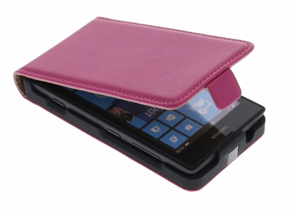 Image of Fuchsia luxe flipcase voor de Nokia Lumia 520