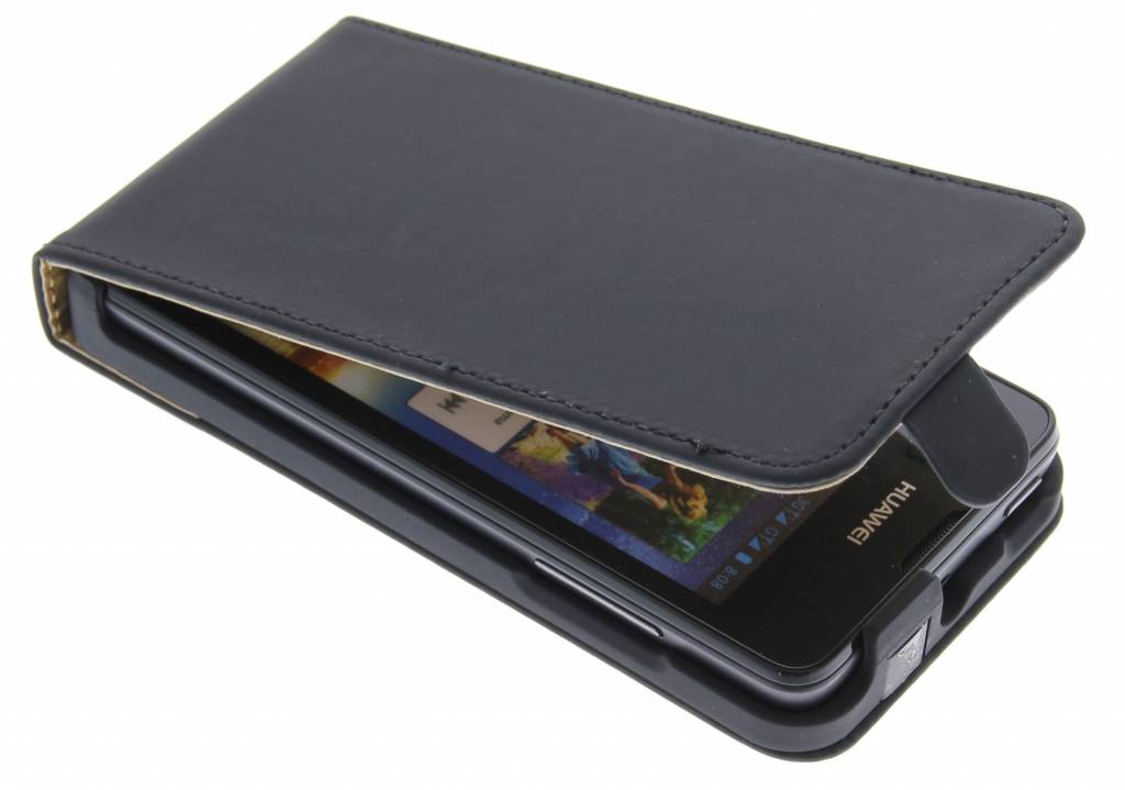 Image of Zwarte luxe flipcase voor de Huawei Ascend Y300