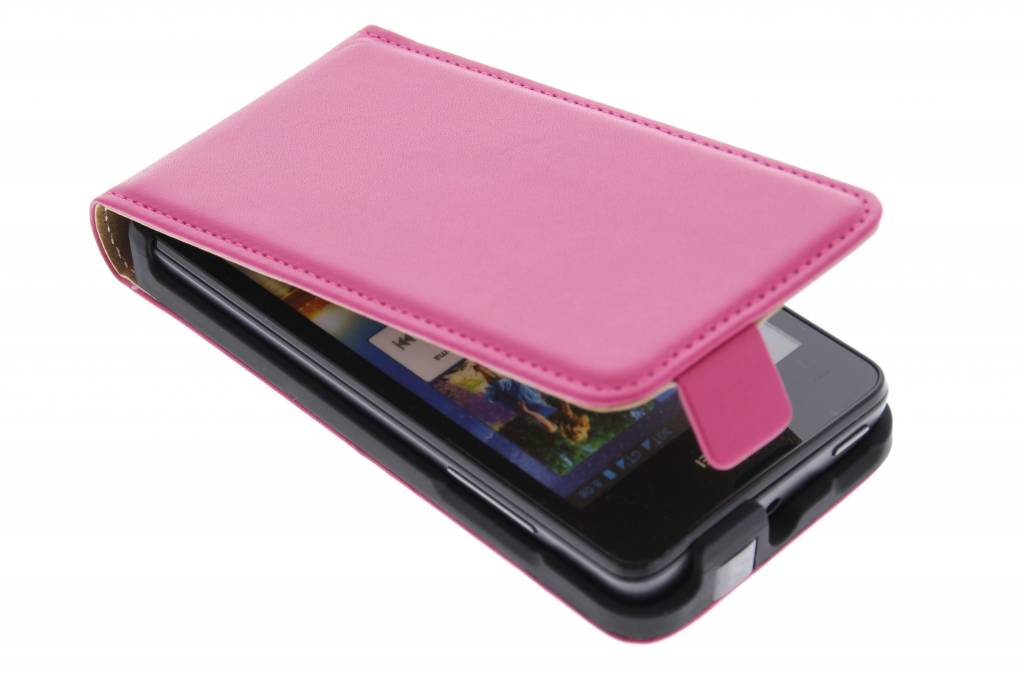 Image of Fuchsia luxe flipcase voor de Huawei Ascend Y300