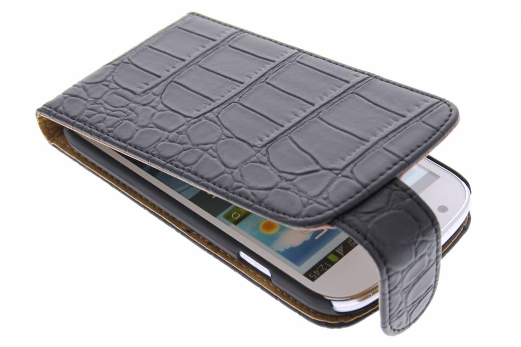 Image of Zwarte matte krokodil flipcase voor de Samsung Galaxy Express i8730