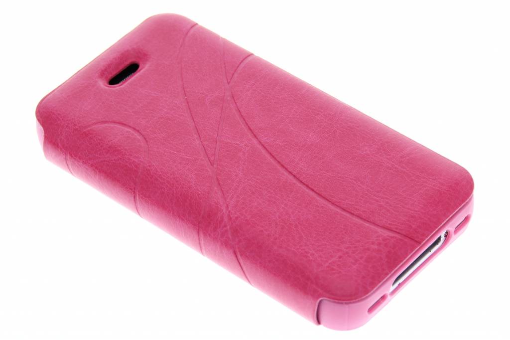 Image of Fuchsia lijnmotief booktype hoes voor de iPhone 4 / 4s