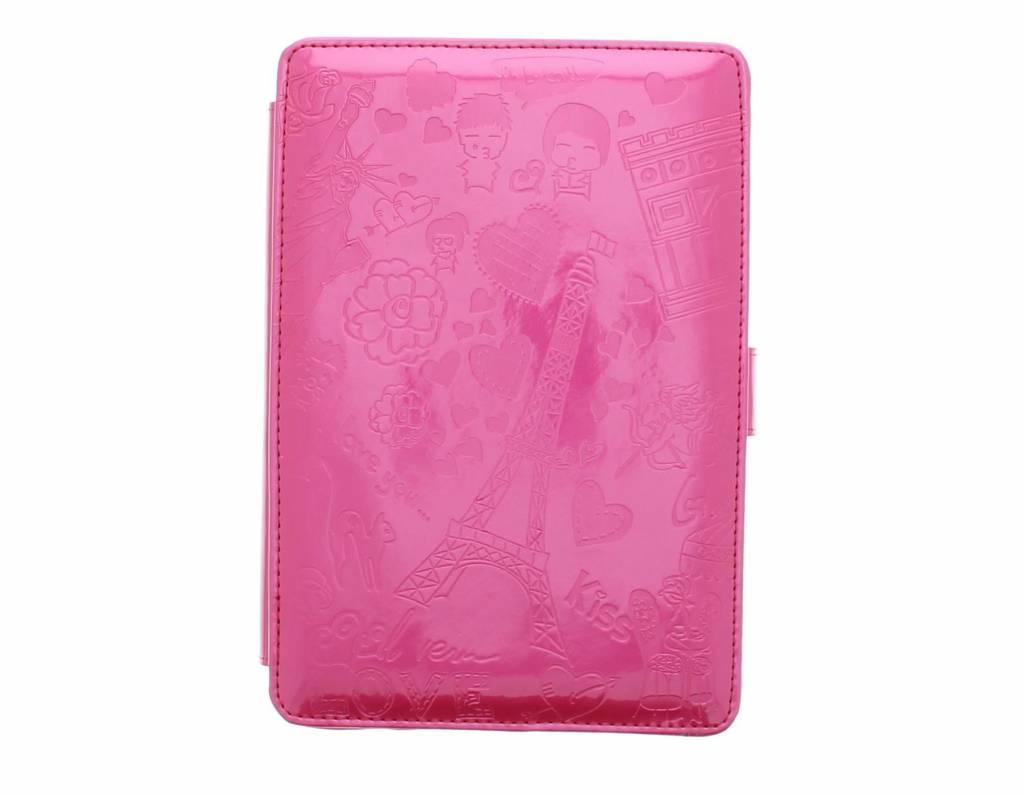 Image of Fuchsia glanzend romantische tablethoes voor de iPad Mini / 2 / 3