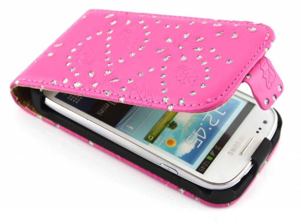 Image of Fuchsia bloemblad design flipcase voor de Samsung Galaxy Ace 2 i8160