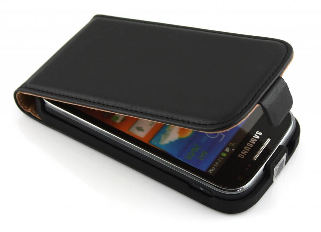 Image of Zwart luxe sterke flipcase voor Samsung Galaxy Ace 2 i8160