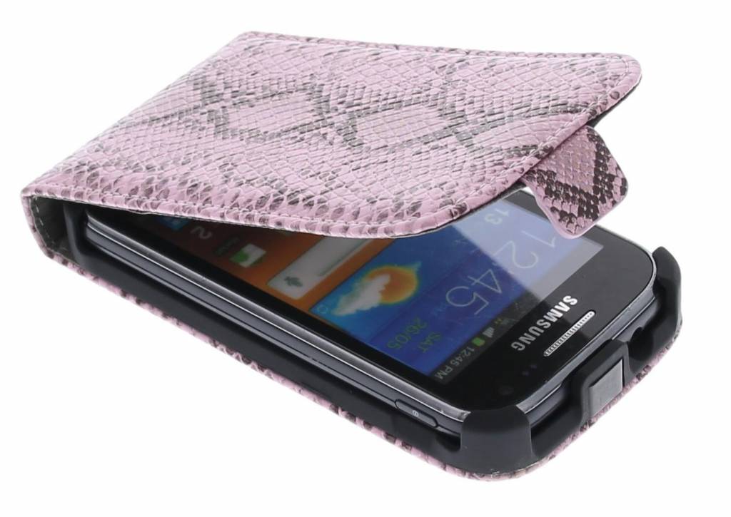 Image of Roze slangenhuid flipcase voor de Samsung Galaxy Ace 2