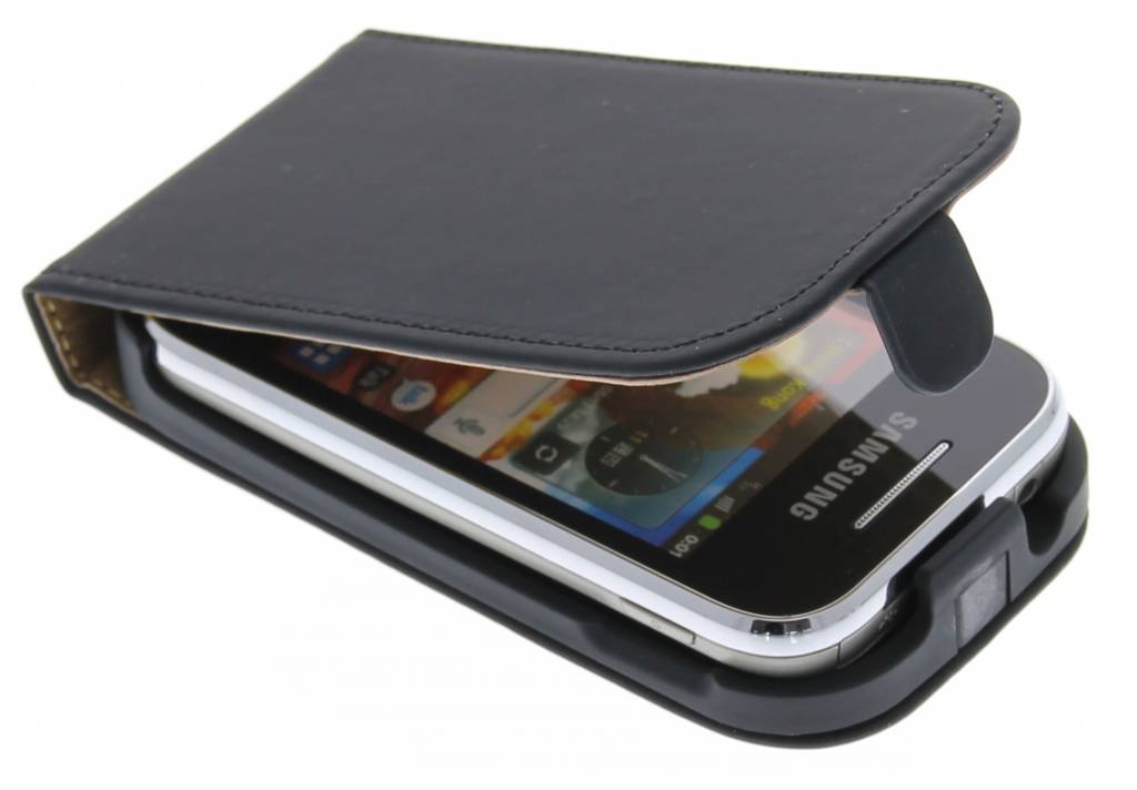 Image of Zwarte luxe matte flipcase voor de Samsung Galaxy Young