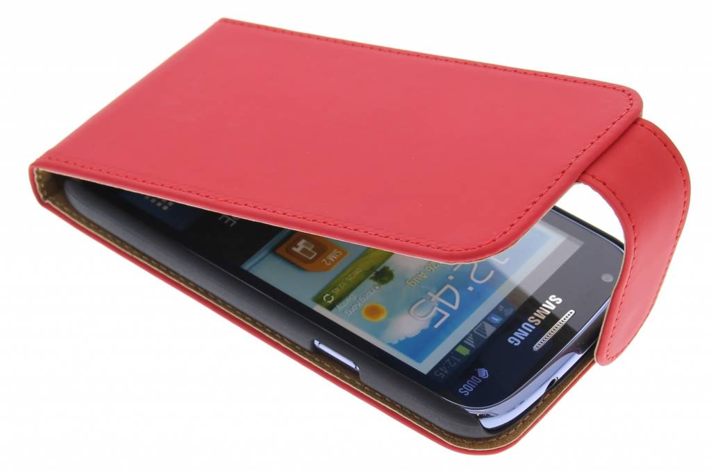 Image of Rood classic effen flipcase hoesje voor Samsung Galaxy Core