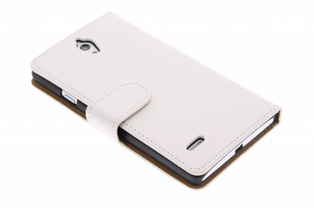 Image of Witte effen booktype hoes voor de Huawei Ascend G700