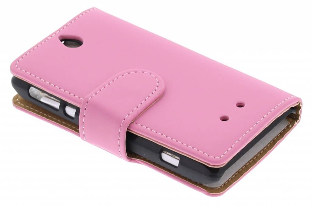 Image of Roze effen booktype hoes voor de Sony Xperia E