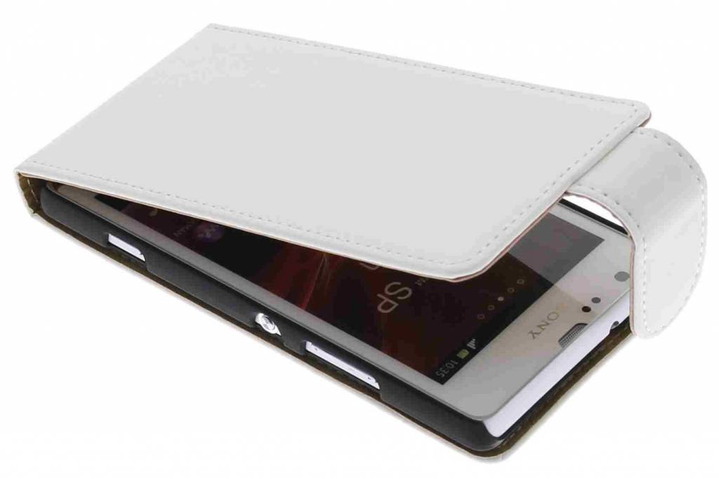 Image of Witte classic effen flipcase voor de Sony Xperia SP