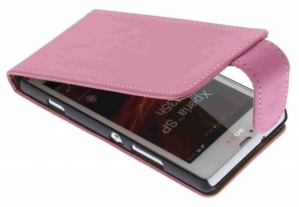 Image of Roze classic effen flipcase voor de Sony Xperia SP