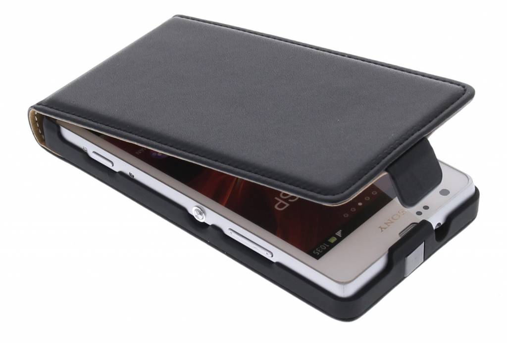 Image of Zwarte luxe flipcase voor de Sony Xperia SP