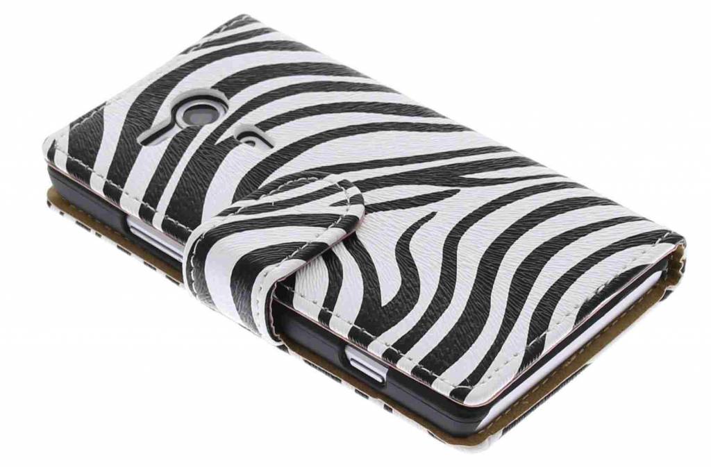 Image of Witte zebra booktype hoes voor de Sony Xperia SP