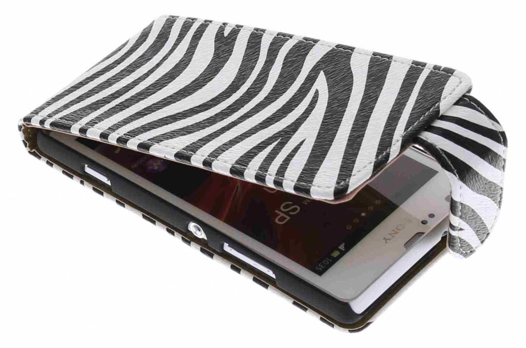 Image of Witte zebra flipcase voor de Sony Xperia SP