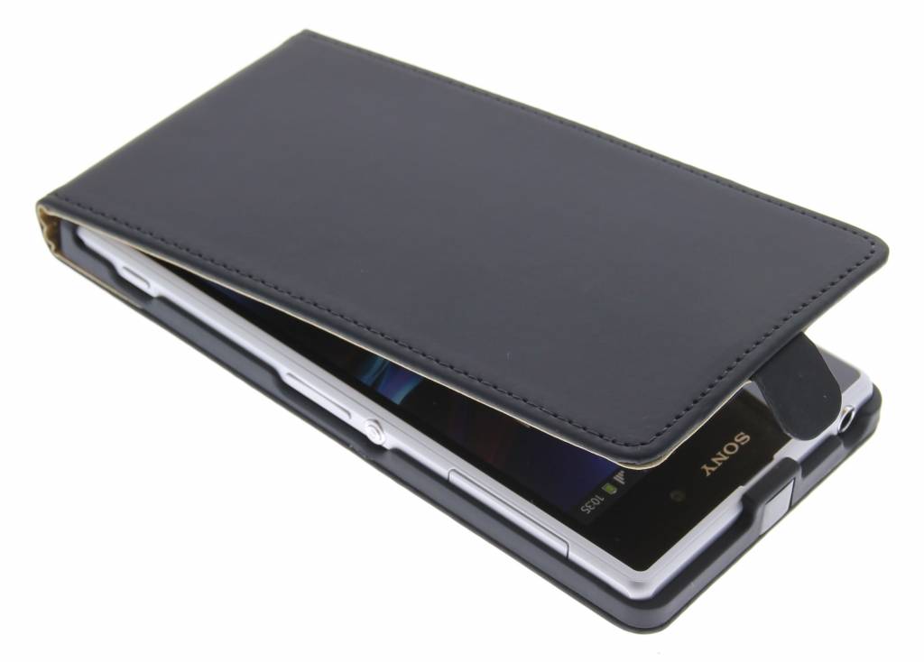 Image of Zwart luxe flipcase voor Sony Xperia Z1