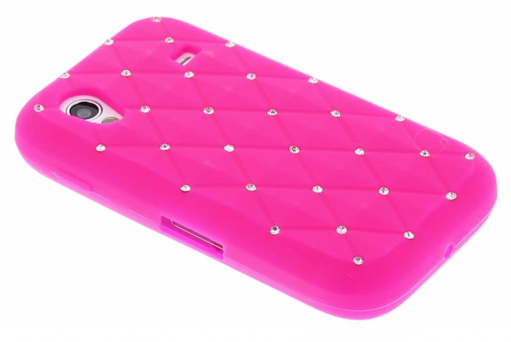 Image of Fuchsia siliconen hoesje met Strass-steentjes voor de Samsung Galaxy Ace