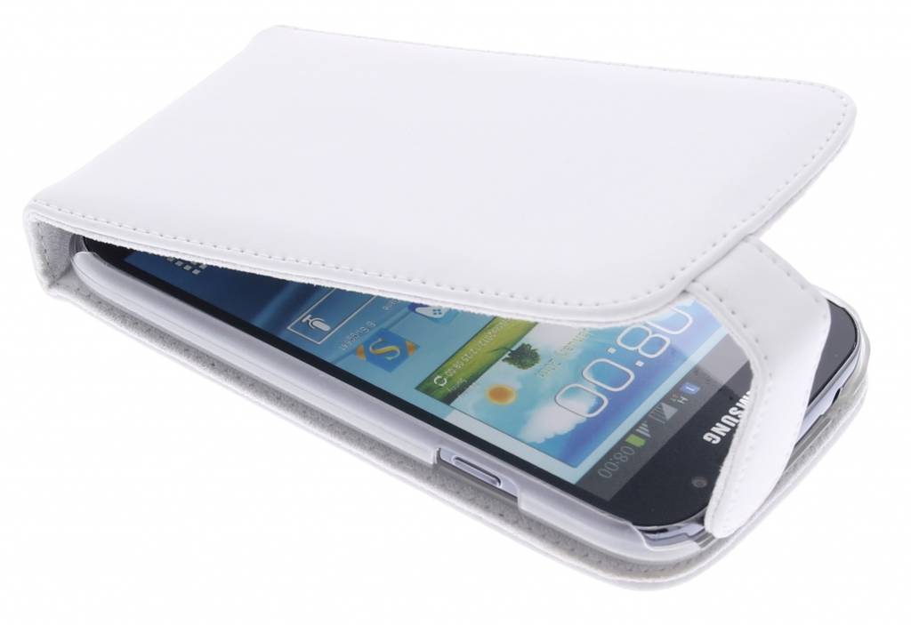 Image of Wit stijlvolle genuine leather flipcase voor de Samsung Galaxy Grand (Neo)