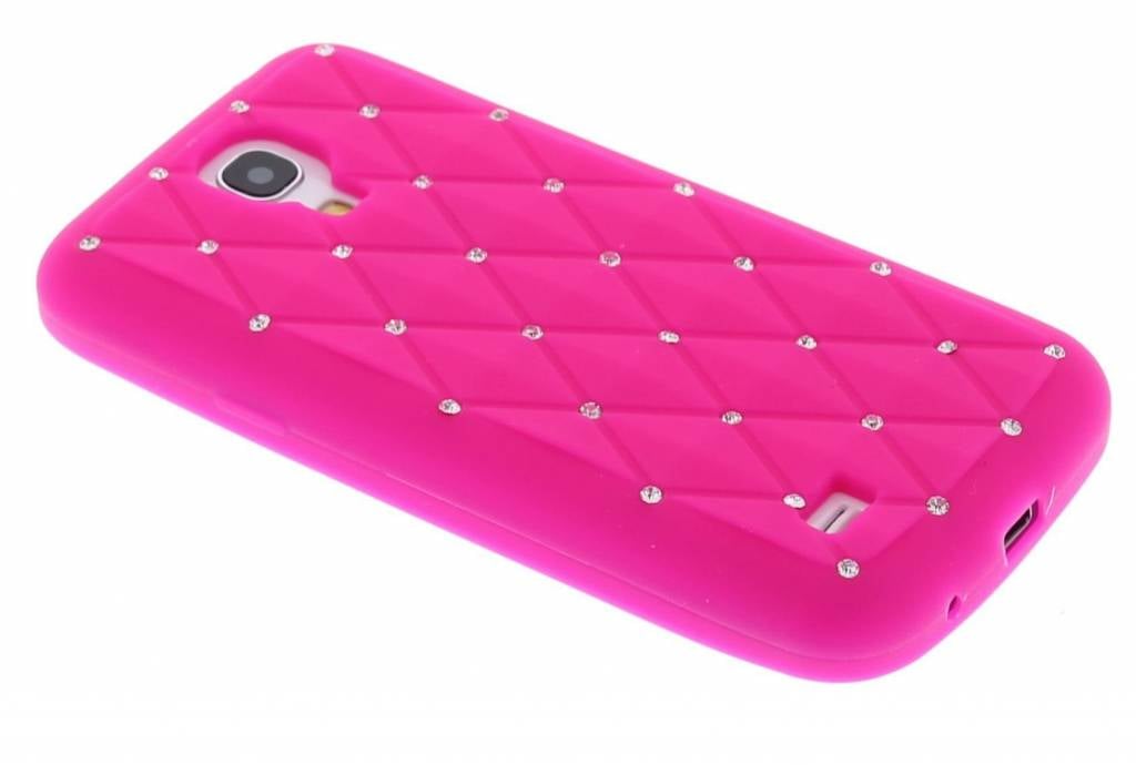 Image of Fuchsia siliconen hoesje met strass-steentjes voor de Samsung Galaxy S4 Mini