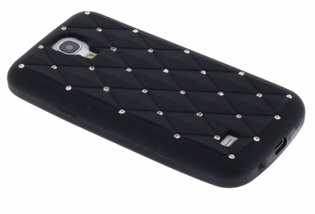 Image of Zwart siliconen hoesje met strass-steentjes voor de Samsung Galaxy S4 Mini