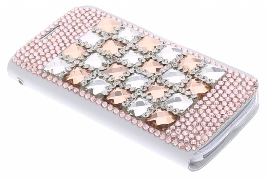 Image of Booktype hoes met luxe glazen strass-stenen voor de Samsung Galaxy S4