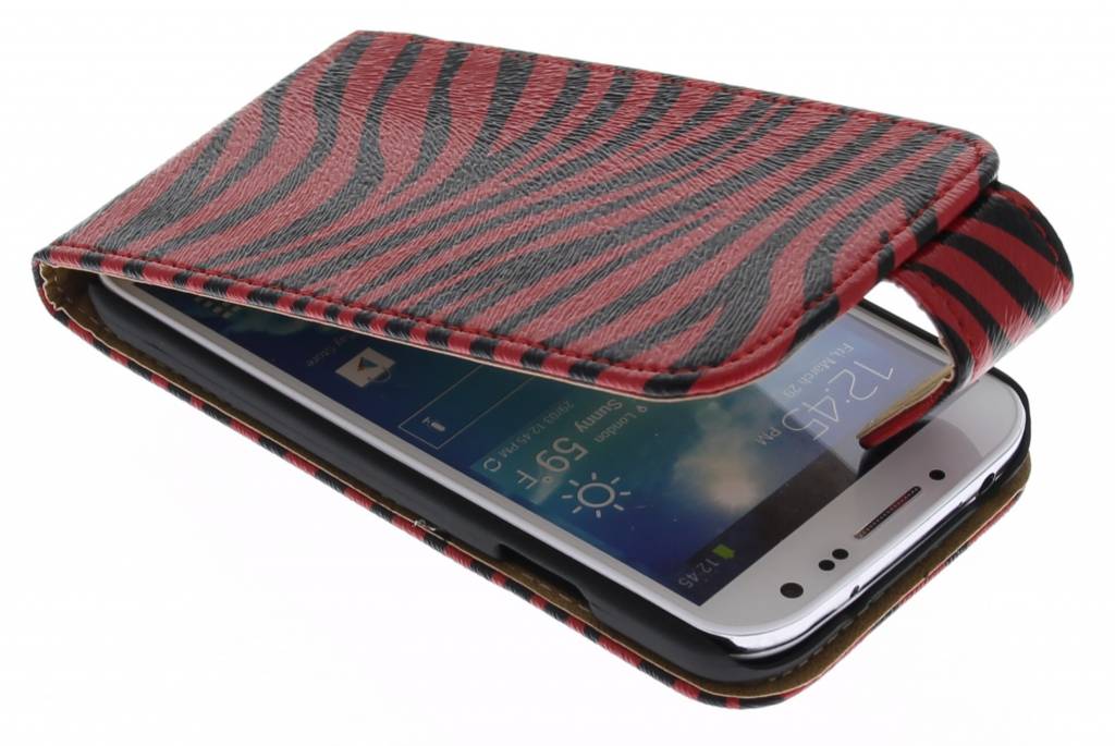 Image of Rode zebra flipcase voor Samsung Galaxy s4 i9500