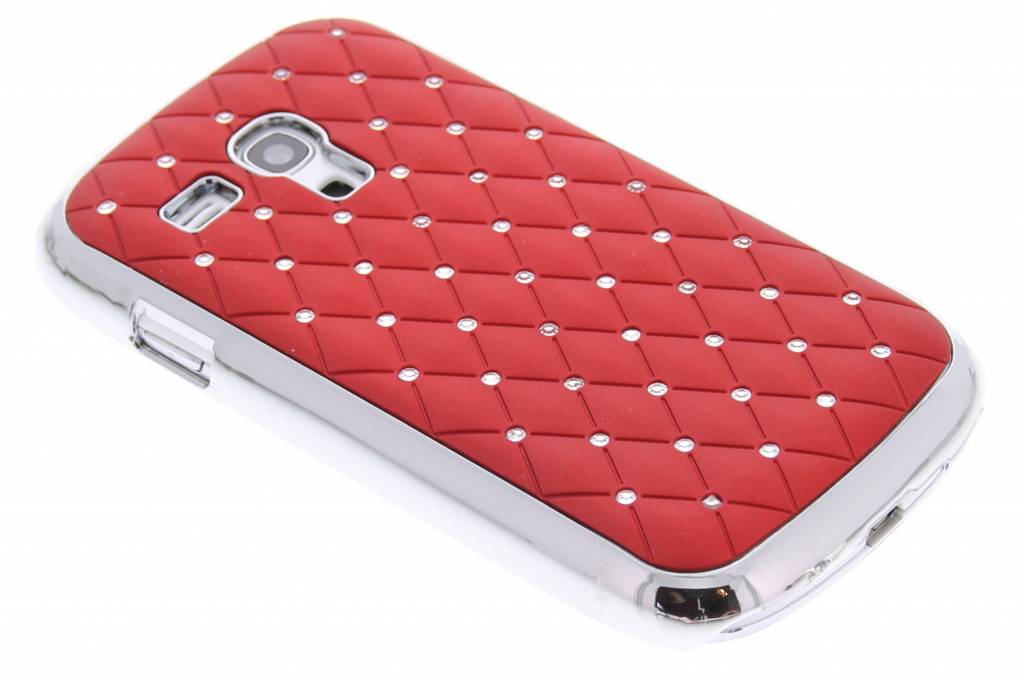 Image of Rood stijlvol backcover hardcase hoesje met strass-steentjes voor Samsung Galaxy S3 Mini i8190