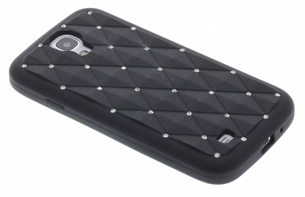 Image of Zwart siliconen hoesje met Strass-steentjes voor de Samsung Galaxy S4