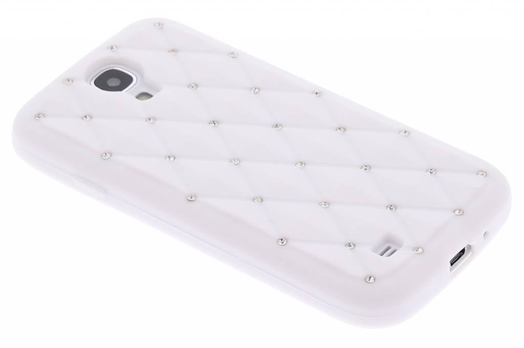 Image of Wit siliconen hoesje met Strass-steentjes voor de Samsung Galaxy S4